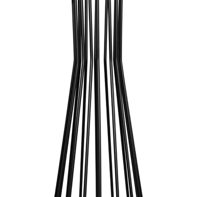 GloboStar® NOVA 201-0037 Μοντέρνο Επιδαπέδιο Φωτιστικό 1 x E27 IP20 Μαύρο Μεταλλό με Μαύρο Ύφασμα - Μ36 x Π36 x Υ148cm