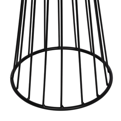 GloboStar® NOVA 201-0037 Μοντέρνο Επιδαπέδιο Φωτιστικό 1 x E27 IP20 Μαύρο Μεταλλό με Μαύρο Ύφασμα - Μ36 x Π36 x Υ148cm