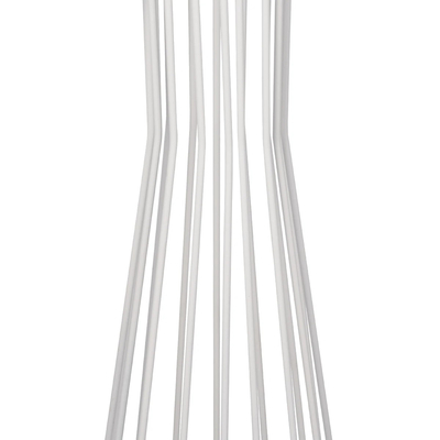 GloboStar® NOVA 201-0038 Μοντέρνο Επιδαπέδιο Φωτιστικό 1 x E27 IP20 Λευκό Μεταλλό με Μαύρο Ύφασμα - Μ36 x Π36 x Υ148cm