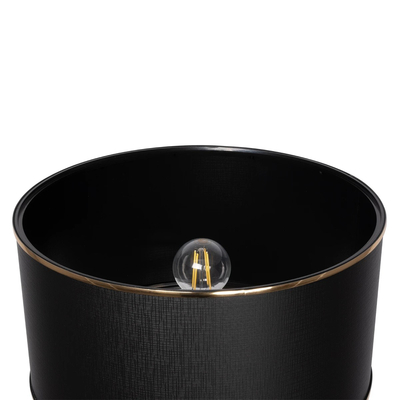 GloboStar® NOVA 201-0039 Μοντέρνο Επιδαπέδιο Φωτιστικό 1 x E27 IP20 Ασημί Μεταλλό με Μαύρο Ύφασμα - Μ36 x Π36 x Υ148cm