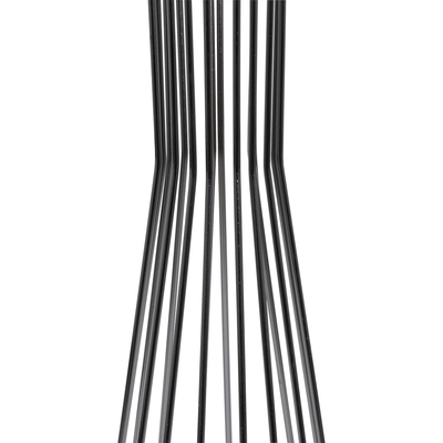 GloboStar® NOVA 201-0039 Μοντέρνο Επιδαπέδιο Φωτιστικό 1 x E27 IP20 Ασημί Μεταλλό με Μαύρο Ύφασμα - Μ36 x Π36 x Υ148cm