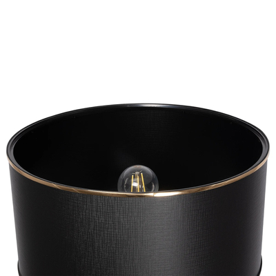 GloboStar® NOVA 201-0041 Μοντέρνο Επιδαπέδιο Φωτιστικό 1 x E27 IP20 Χρυσό Μέταλλο με Μαύρο Ύφασμα - Μ36 x Π36 x Υ148cm