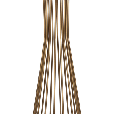 GloboStar® NOVA 201-0041 Μοντέρνο Επιδαπέδιο Φωτιστικό 1 x E27 IP20 Χρυσό Μέταλλο με Μαύρο Ύφασμα - Μ36 x Π36 x Υ148cm