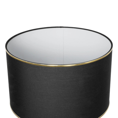 GloboStar® NOVA 201-0042 Μοντέρνο Επιδαπέδιο Φωτιστικό 1 x E27 IP20 Χρυσό Μεταλλό με Μαύρο Ύφασμα - Μ32 x Π32 x Υ152cm