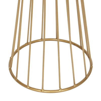 GloboStar® NOVA 201-0042 Μοντέρνο Επιδαπέδιο Φωτιστικό 1 x E27 IP20 Χρυσό Μεταλλό με Μαύρο Ύφασμα - Μ32 x Π32 x Υ152cm