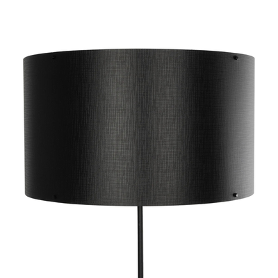 GloboStar® LUMO 201-0072 Μοντέρνο Επιδαπέδιο Φωτιστικό Μονόφωτο 1 x E27 IP20 Καφέ Ξύλο με Μαύρο Ύφασμα - Μ37 x Π36 x Υ136cm