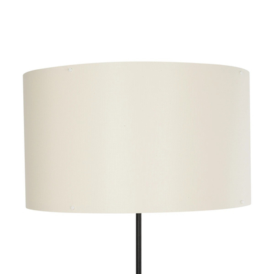 GloboStar® LUMO 201-0073 Μοντέρνο Επιδαπέδιο Φωτιστικό Μονόφωτο 1 x E27 IP20 Καφέ Ξύλο με Μπεζ Ύφασμα - Μ37 x Π36 x Υ136cm