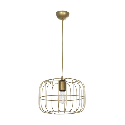 GLOBOSTAR® LUCANA 201-0074 Vintage Κρεμαστό Φωτιστικό Οροφής με Ντουί 1 x E27 AC 220-240V IP20 - Χρυσό - Μ29 x Π29 x Υ23cm