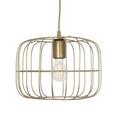 GLOBOSTAR® LUCANA 201-0074 Vintage Κρεμαστό Φωτιστικό Οροφής με Ντουί 1 x E27 AC 220-240V IP20 - Χρυσό - Μ29 x Π29 x Υ23cm