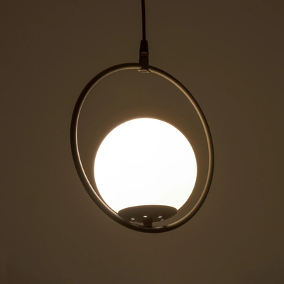 GLOBOSTAR® CIRCLE 201-0075 Vintage Κρεμαστό Φωτιστικό Οροφής με Ντουί 1 x E27 AC 220-240V IP20 - Μαύρο & Λευκό - Μ26 x Π26 x Υ29cm