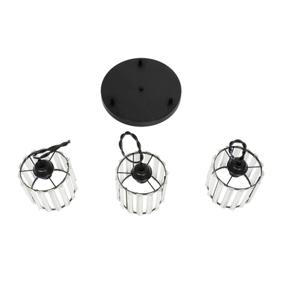 GLOBOSTAR® FLAREX 201-0084 Vintage Κρεμαστό Φωτιστικό Οροφής με Ντουί 3 x E27 AC 220-240V IP20 - Μαύρο & Διάφανο - Μ40 x Π40 x Υ50cm