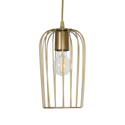 GLOBOSTAR® GLOMIA 201-0085 Vintage Κρεμαστό Φωτιστικό Οροφής με Ντουί 1 x E27 AC 220-240V IP20 - Χρυσό - Μ14 x Π14 x Υ27cm