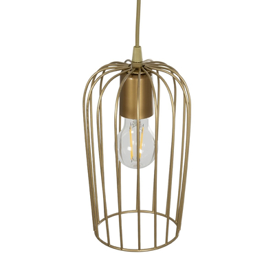 GLOBOSTAR® GLOMIA 201-0085 Vintage Κρεμαστό Φωτιστικό Οροφής με Ντουί 1 x E27 AC 220-240V IP20 - Χρυσό - Μ14 x Π14 x Υ27cm