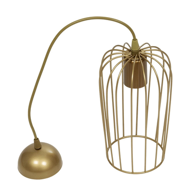 GLOBOSTAR® GLOMIA 201-0085 Vintage Κρεμαστό Φωτιστικό Οροφής με Ντουί 1 x E27 AC 220-240V IP20 - Χρυσό - Μ14 x Π14 x Υ27cm