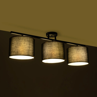 GLOBOSTAR® GLOWEN 201-0086 Vintage Φωτιστικό Οροφής με Ντουί 3 x E27 AC 220-240V IP20 - Μαύρο & Χρυσό - Μ80 x Π20 x Υ20cm