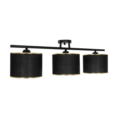 GLOBOSTAR® GLOWEN 201-0086 Vintage Φωτιστικό Οροφής με Ντουί 3 x E27 AC 220-240V IP20 - Μαύρο & Χρυσό - Μ80 x Π20 x Υ20cm