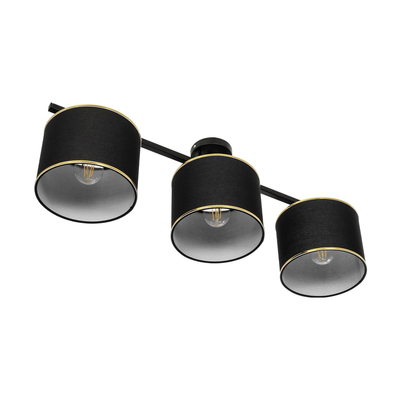 GLOBOSTAR® GLOWEN 201-0086 Vintage Φωτιστικό Οροφής με Ντουί 3 x E27 AC 220-240V IP20 - Μαύρο & Χρυσό - Μ80 x Π20 x Υ20cm