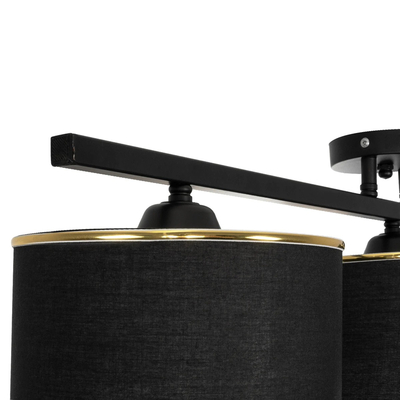 GLOBOSTAR® GLOWEN 201-0086 Vintage Φωτιστικό Οροφής με Ντουί 3 x E27 AC 220-240V IP20 - Μαύρο & Χρυσό - Μ80 x Π20 x Υ20cm