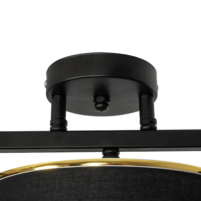 GLOBOSTAR® GLOWEN 201-0086 Vintage Φωτιστικό Οροφής με Ντουί 3 x E27 AC 220-240V IP20 - Μαύρο & Χρυσό - Μ80 x Π20 x Υ20cm