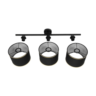 GLOBOSTAR® GLOWEN 201-0086 Vintage Φωτιστικό Οροφής με Ντουί 3 x E27 AC 220-240V IP20 - Μαύρο & Χρυσό - Μ80 x Π20 x Υ20cm