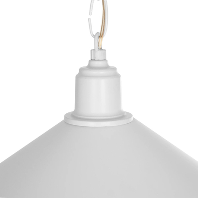 GLOBOSTAR® GLORA 201-0089 Vintage Κρεμαστό Φωτιστικό Οροφής με Ντουί 1 x E27 AC 220-240V IP20 - Λευκο & Μπεζ - Μ30 x Π30 x Υ29cm