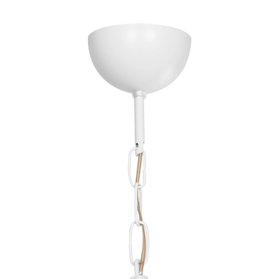 GLOBOSTAR® GLORA 201-0089 Vintage Κρεμαστό Φωτιστικό Οροφής με Ντουί 1 x E27 AC 220-240V IP20 - Λευκο & Μπεζ - Μ30 x Π30 x Υ29cm