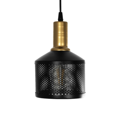 GLOBOSTAR® RADIANT 201-0097 Vintage Κρεμαστό Φωτιστικό Οροφής με Ντουί 3 x E27 AC 220-240V IP20 - Μαύρο & Χρυσό - Μ38 x Π38 x Υ50cm