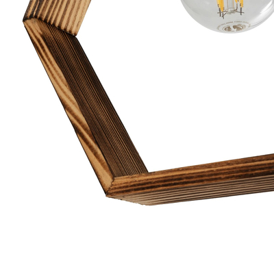 GLOBOSTAR® EMBER 201-0102 Vintage Κρεμαστό Φωτιστικό Οροφής με Ντουί 3 x E27 AC 220-240V IP20 - Καφέ & Μαύρο - Μ50 x Π50 x Υ70cm