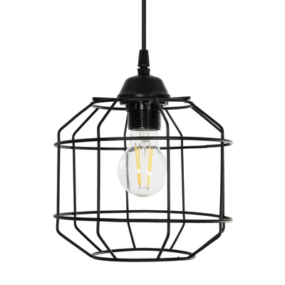 GLOBOSTAR® RAYNO 201-0108 Vintage Κρεμαστό Φωτιστικό Οροφής με Ντουί 3 x E27 AC 220-240V IP20 - Μαύρο - Μ42 x Π42 x Υ60cm