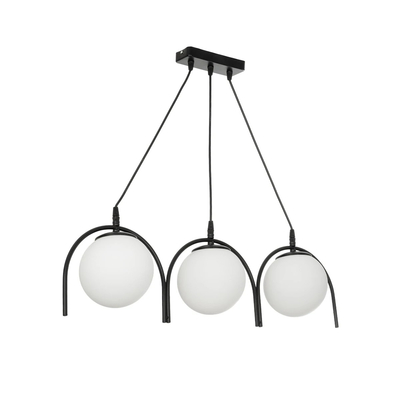 GLOBOSTAR® FLASHO 201-0111 Vintage Κρεμαστό Φωτιστικό Οροφής με Ντουί 3 x E27 AC 220-240V IP20 - Μαύρο & Λευκό - Μ73 x Π15 x Υ23cm