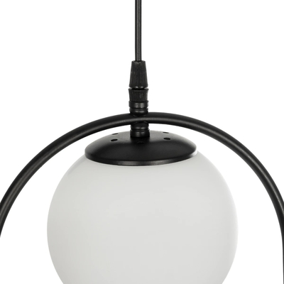 GLOBOSTAR® FLASHO 201-0111 Vintage Κρεμαστό Φωτιστικό Οροφής με Ντουί 3 x E27 AC 220-240V IP20 - Μαύρο & Λευκό - Μ73 x Π15 x Υ23cm