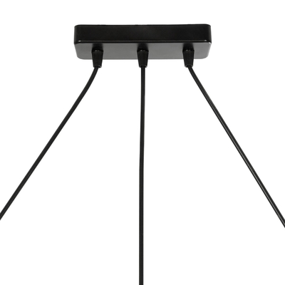 GLOBOSTAR® FLASHO 201-0111 Vintage Κρεμαστό Φωτιστικό Οροφής με Ντουί 3 x E27 AC 220-240V IP20 - Μαύρο & Λευκό - Μ73 x Π15 x Υ23cm