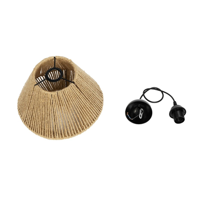 GLOBOSTAR® GLARO 201-0112 Vintage Κρεμαστό Φωτιστικό Οροφής με Ντουί 1 x E27 AC 220-240V IP20 - Μπεζ & Μαύρο - Μ32 x Π32 x Υ30cm