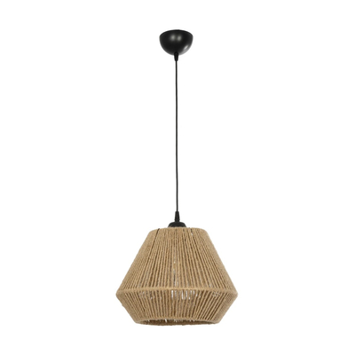 GLOBOSTAR® GLARO 201-0112 Vintage Κρεμαστό Φωτιστικό Οροφής με Ντουί 1 x E27 AC 220-240V IP20 - Μπεζ & Μαύρο - Μ32 x Π32 x Υ30cm