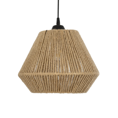 GLOBOSTAR® GLARO 201-0112 Vintage Κρεμαστό Φωτιστικό Οροφής με Ντουί 1 x E27 AC 220-240V IP20 - Μπεζ & Μαύρο - Μ32 x Π32 x Υ30cm