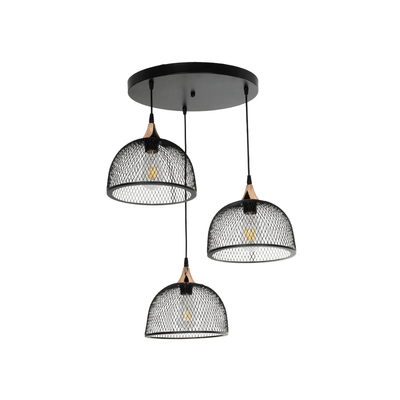 GLOBOSTAR® FLICKA 201-0113 Vintage Κρεμαστό Φωτιστικό Οροφής με Ντουί 3 x E27 AC 220-240V IP20 - Μαύρο & Χάλκινο - Μ55 x Π55 x Υ65cm