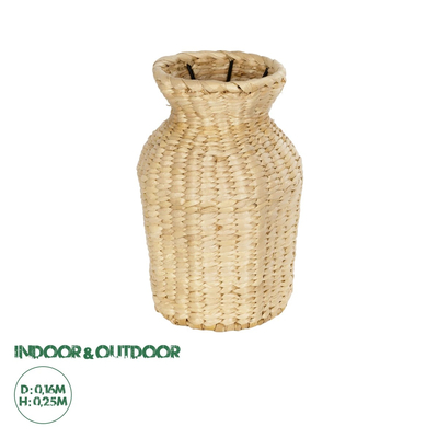 GloboStar® Artificial Garden HAVANA 21222 Διακοσμητικό Πλεκτό Καλάθι - Κασπώ Γλάστρα - Flower Pot Μπεζ Μ16 x Π16 x Υ25cm