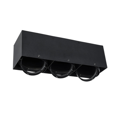 GLOBOSTAR® MAGMA 60628 Μοντέρνο Φωτιστικό Οροφής με Ντουί 3 x GU10 AC 220-240V IP20 - Μαύρο - Μ45 x Π15 x Υ13cm