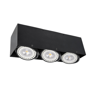 GLOBOSTAR® MAGMA 60628 Μοντέρνο Φωτιστικό Οροφής με Ντουί 3 x GU10 AC 220-240V IP20 - Μαύρο - Μ45 x Π15 x Υ13cm