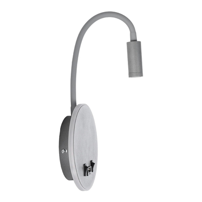 GLOBOSTAR® GOOSE 61694 Μοντέρνο Φωτιστικό Τοίχου - Απλίκα Ξενοδοχείου Reading Light με Φορτιστή USB 3A LED 6W 600lm 36° & 360° AC 220-240V IP20 Θερμό Λευκό 2700K - CREE XPE & Lumileds SMD Chip - Γκρι Ανθρακί Ματ - Μ15.5 x Π15 x Υ30.5cm - 3 Χρόνια Εγγύηση