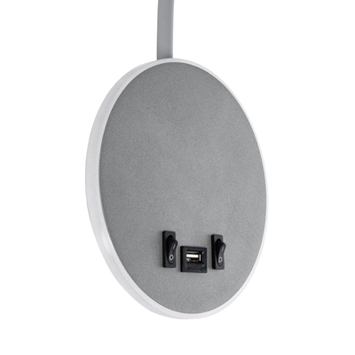 GLOBOSTAR® GOOSE 61694 Μοντέρνο Φωτιστικό Τοίχου - Απλίκα Ξενοδοχείου Reading Light με Φορτιστή USB 3A LED 6W 600lm 36° & 360° AC 220-240V IP20 Θερμό Λευκό 2700K - CREE XPE & Lumileds SMD Chip - Γκρι Ανθρακί Ματ - Μ15.5 x Π15 x Υ30.5cm - 3 Χρόνια Εγγύηση