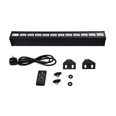 GLOBOSTAR® UVBAR 79660 Μπάρα Φωτισμού LED 36W 120° AC 220-240V IP20 Μαύρο Αλουμίνιο - UV Black Light - DMX512 & Ασύρματο Χειριστήριο IR - Μ50 x Π6 x Υ6cm - 2 Χρόνια Εγγύηση