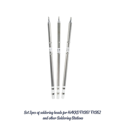 GloboStar® 79949 Drillpro T12 ΣΕΤ 3 Κεφαλών για Κολλητήρι - Σταθμού Συγκόλλησης Συμβατές με Μοντέλα HAKKO FX951 & FX952 και για Άλλα Μοντέλα