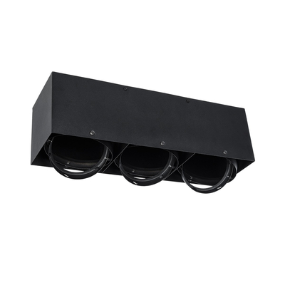 GLOBOSTAR® MAGMA 60628 Μοντέρνο Φωτιστικό Οροφής με Ντουί 3 x GU10 AC 220-240V IP20 - Μαύρο - Μ45 x Π15 x Υ13cm