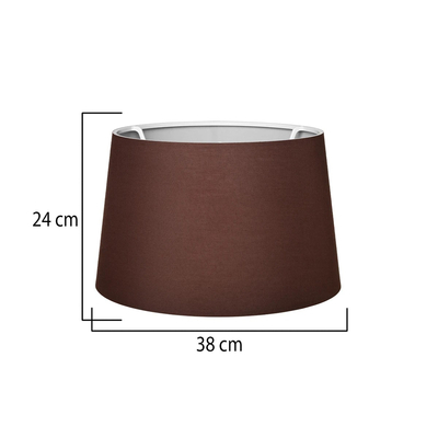 GloboStar® COVER 203-0265 Μοντέρνο Φωτιστικό Καπέλο Καφέ Ύφασμα - Μ38 x Π38 x Υ24cm