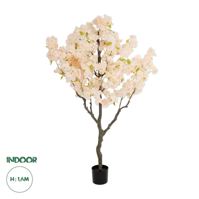 GloboStar® Artificial Garden SALMON CHERRY BLOSSOM TREE 20678 Τεχνητό Διακοσμητικό Δέντρο Απαλό Ροζ Άνθος Κερασιάς Υ160cm
