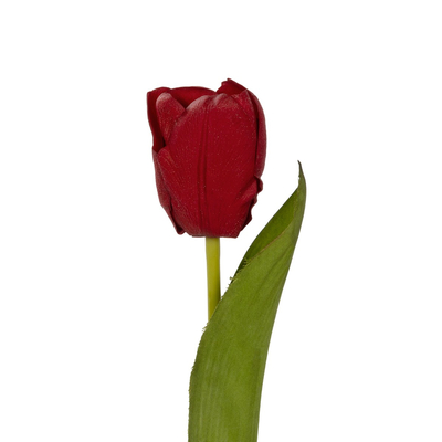 GloboStar® Artificial Garden RED TULIP BRANCH 21203 Τεχνητό Διακοσμητικό Κλαδί Κόκκινη Τουλίπα Y37cm