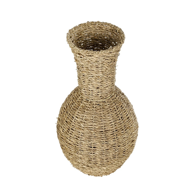 GloboStar® Artificial Garden MAUI 21242 Διακοσμητικό Πλεκτό Καλάθι - Κασπώ Γλάστρα - Flower Pot Μπεζ Π22 x M22 x Υ40cm