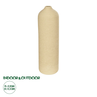 GloboStar® Artificial Garden VALENCIA 21246 Διακοσμητικό Κεραμικό Βάζo Μπεζ Π10 x Μ10 x Υ33 cm