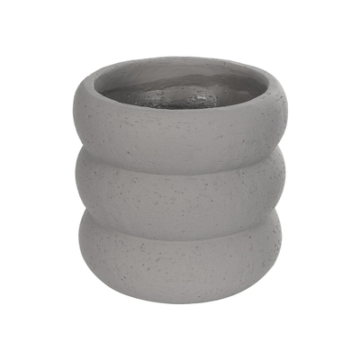 GloboStar® Artificial Garden ALBERT 21248 Διακοσμητική Κεραμική Γλάστρα ΓΚΡΙ Π18 x Μ18 x Υ16 cm